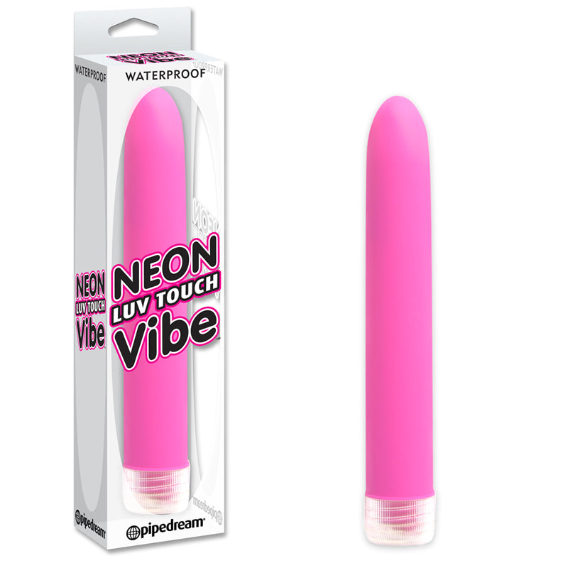 Pipedream Neon Luv Touch Vibe Waterproof Slimline Vibrator Pink