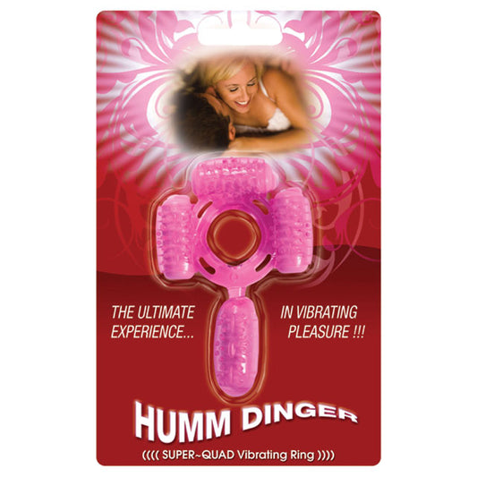 Super Quad Vibrating Cock Ring (Magenta)