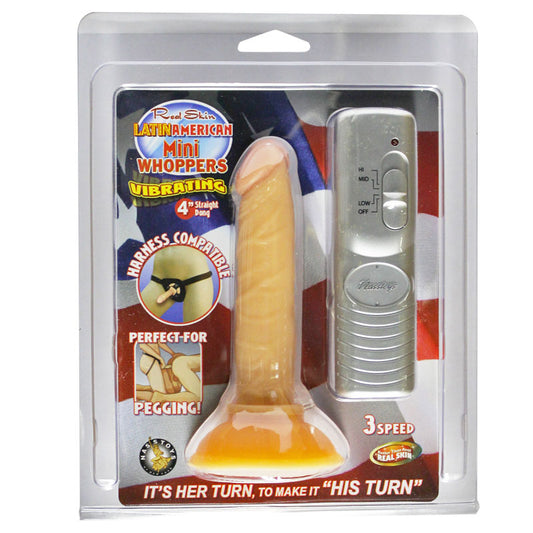 All American Mini Whoppers 4in. Straight Vibrating Dong