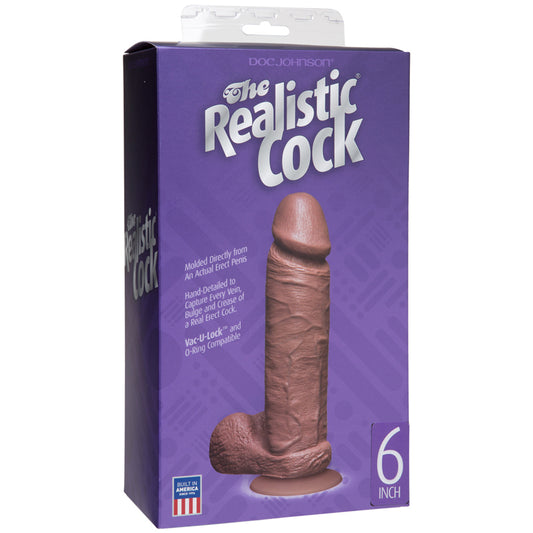 The Realistic Cock - 6 Inch Brown