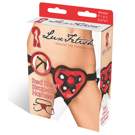 Lux Fetish Red Heart Strap-On Harness