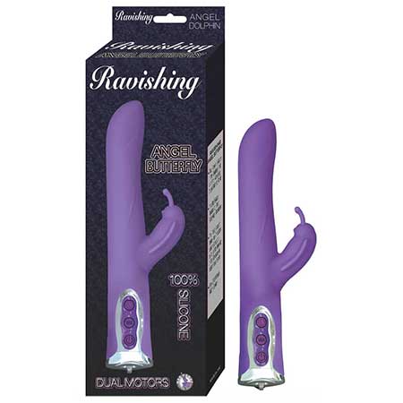 Ravishing Angel Butterfly 6.in. Silicone Multispeed Waterproof Clit Stimulating Vibe (Purple)