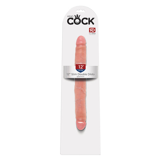 Pipedream King Cock 12 in. Slim Double Dildo Realistic Beige