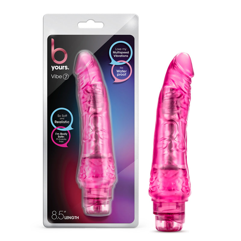 Blush B Yours Vibe 7 Realistic 8.75 in. Vibrating Dildo Pink