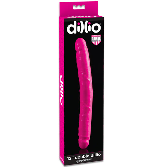 Pipedream Dillio 12 in. Double Dong Realistic Dual-Ended Dildo Pink