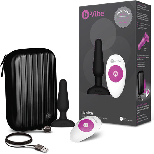 b-Vibe Novice Rechargeable Remote-Controlled Vibrating Silicone Anal Plug Black