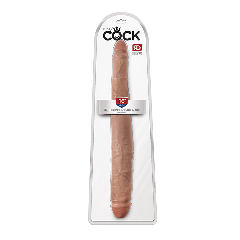 Pipedream King Cock 16 in. Tapered Double Dildo Realistic Tan