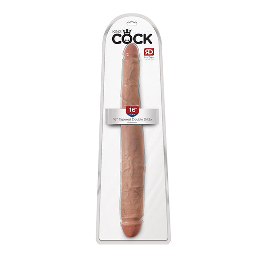 Pipedream King Cock 16 in. Tapered Double Dildo Realistic Tan