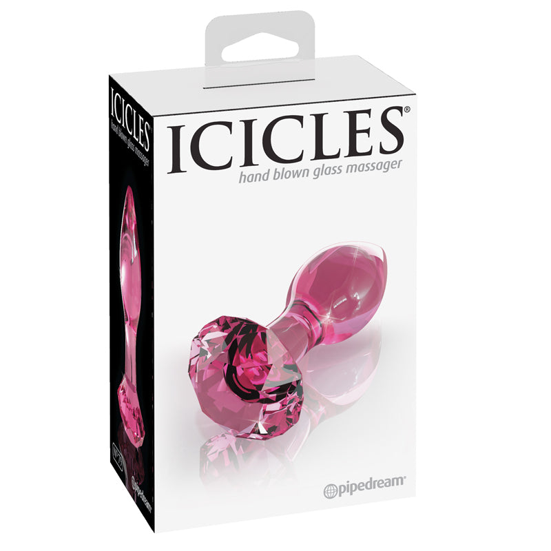 Pipedream Icicles No. 79 Glass Anal Plug With Faceted Base Pink