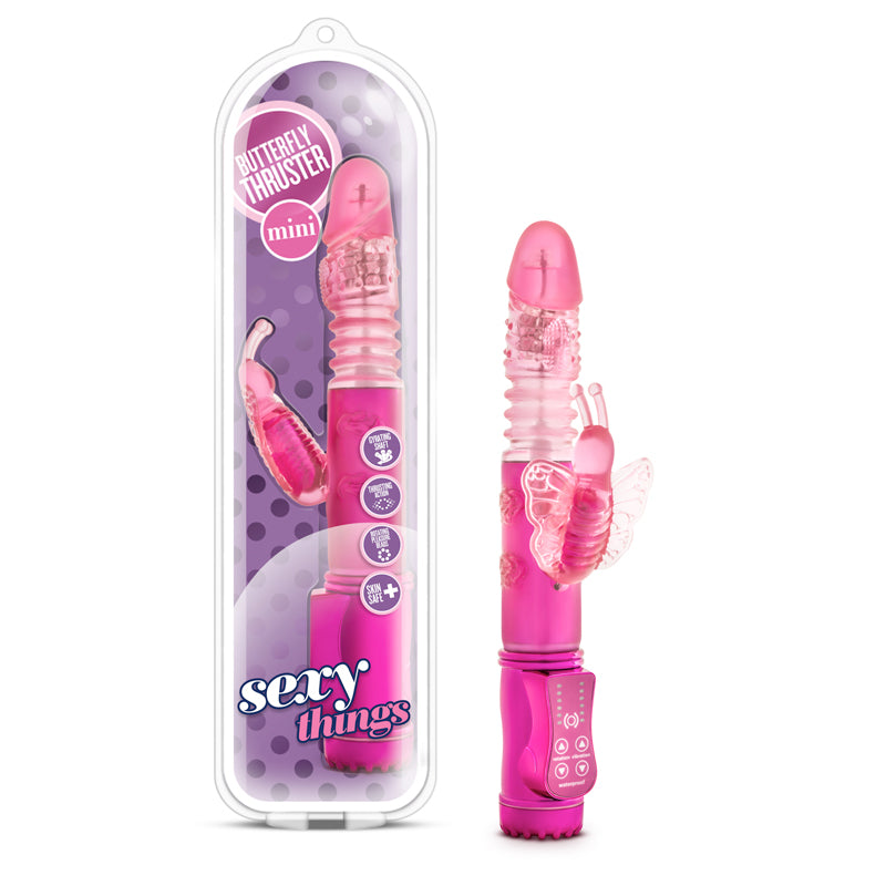 Blush Sexy Things Butterfly Thruster Mini Dual Stimulation Vibrator Fuchsia