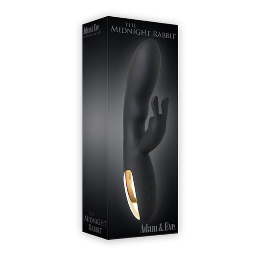 Adam & Eve Midnight Rabbit Rechargeable Silicone Rabbit Vibrator Black