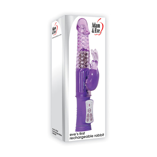 Adam & Eve Eve's First Rechargeable Remote-Controlled Rabbit Vibrator Purple