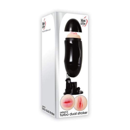 Adam & Eve Adam's Turbo Dual Stroker Dual-Ended Masturbator With Suction Cup