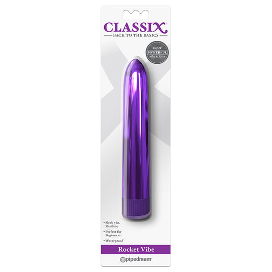 Pipedream Classix Rocket Vibe 7 in. Slimline Vibrator Purple