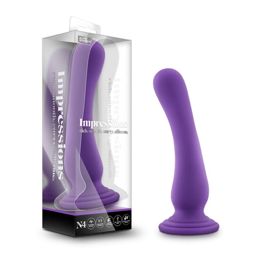 Blush Impressions N4 Rechargeable Silicone 7.5 in. Vibrating Dildo with Suction Cup Plum