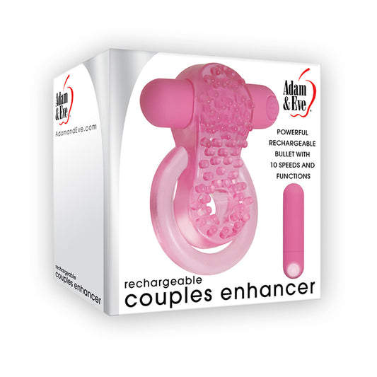 Adam & Eve Couples Enhancer Rechargeable Vibrating Cockring Pink