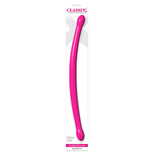 Pipedream Classix Double Whammy 17.25 in. Flexible Dual-Ended Dildo Pink