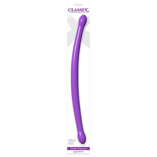 Pipedream Classix Double Whammy 17.25 in. Flexible Dual-Ended Dildo Purple