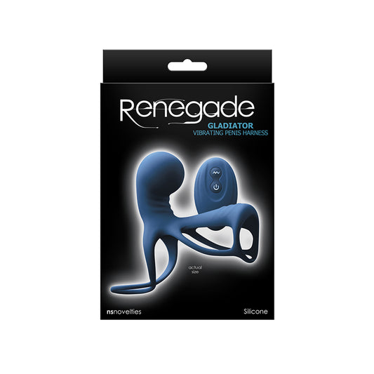 Renegade Gladiator Vibrating Penis Harness Blue