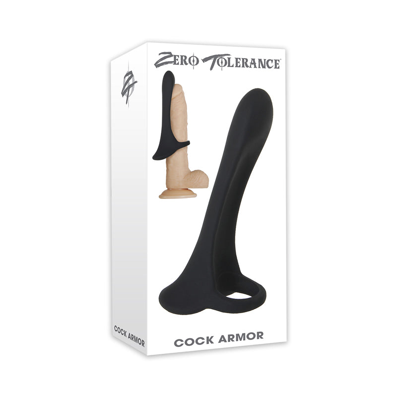 Zero Tolerance Cock Armor Rechargeable Vibrating Silicone Cock Sheath Black