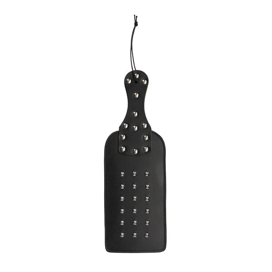 Ouch! Pain Saddle Leather Studded Paddle Black