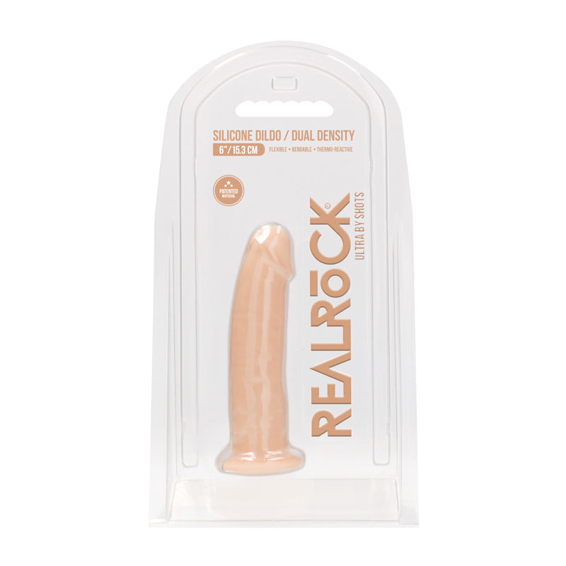 RealRock Ultra Realistic Dual Density Silicone 6 in. Bendable Dildo Beige