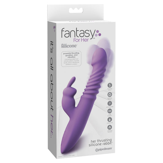 Pipedream Fantasy For Her Rechargeable Her Thrusting Silicone Rabbit Vibrator Purple