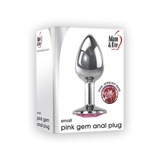 Adam & Eve Metal Anal Plug With Pink Gemstone Base Small