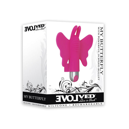 Evolved My Butterfly Rechargeable Remote-Controlled Silicone Finger Vibrator Pink