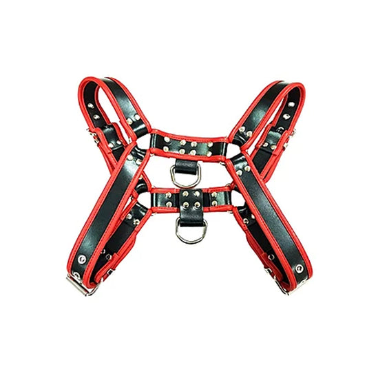 O.T.H Leather Harness - BLACK with RED Accessories size EXTRA LARGE