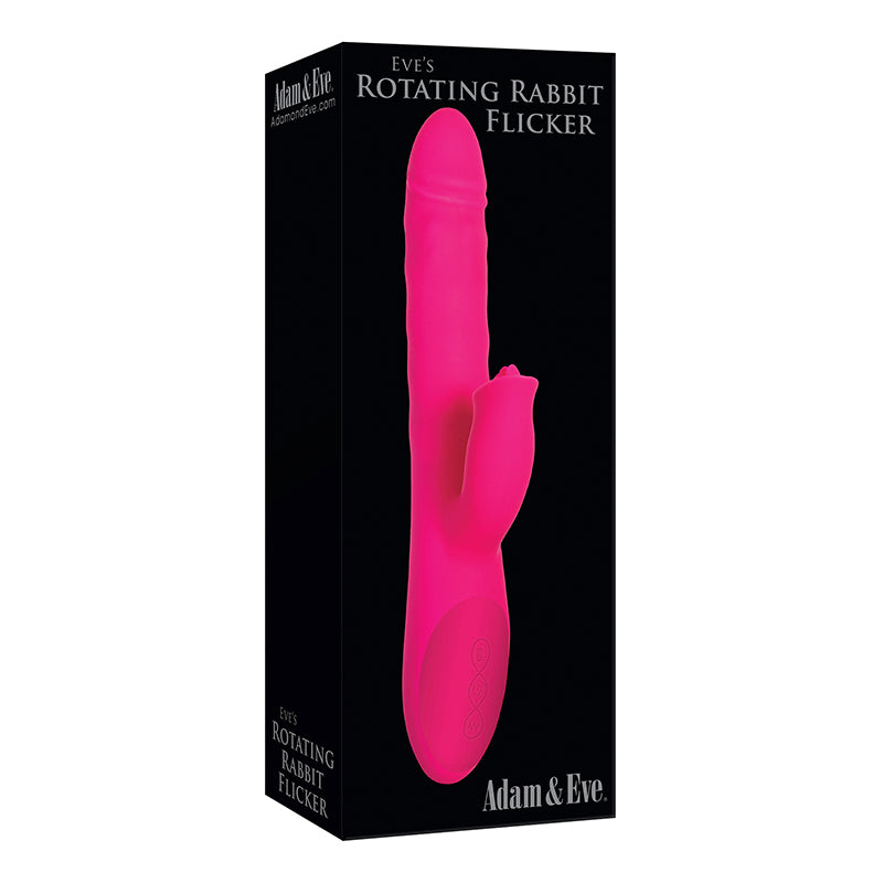 Adam & Eve Eve's Rotating Rabbit Flicker Rechargeable Silicone Rabbit Vibrator Pink