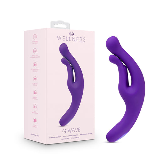 Blush Wellness G Wave Rechargeable Silicone Dual Stimulation Vibrator Purple