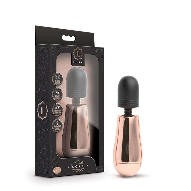 Blush Lush Cora Rechargeable Silicone Mini Wand Vibrator Rose Gold