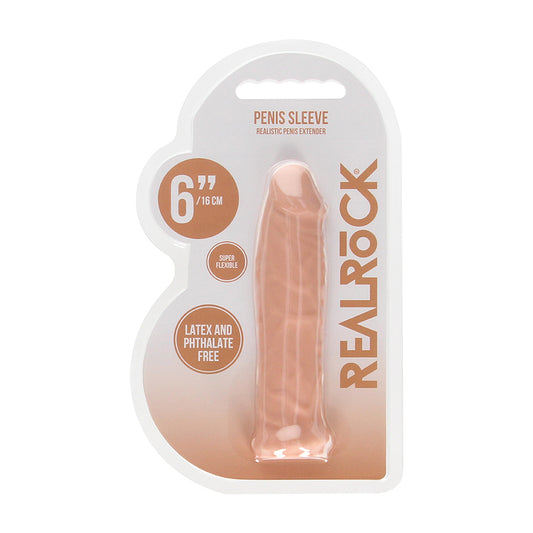 RealRock Realistic 6 in. Penis Sleeve Extender Beige