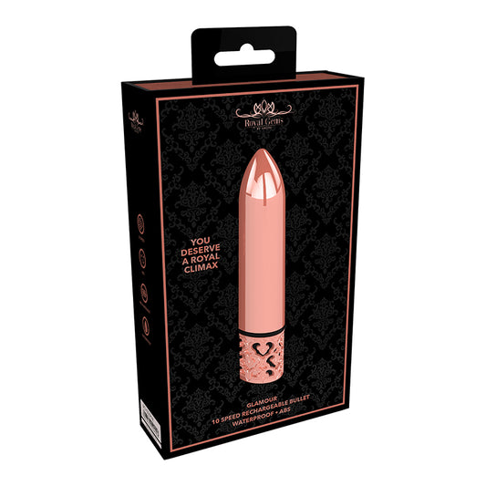 Shots Royal Gems Glamour Rechargeable ABS Bullet Vibrator Rose Gold