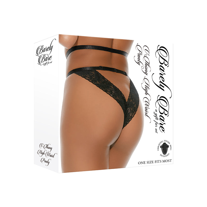 Barely Bare V-Thong High-Waist Panty Black O/S