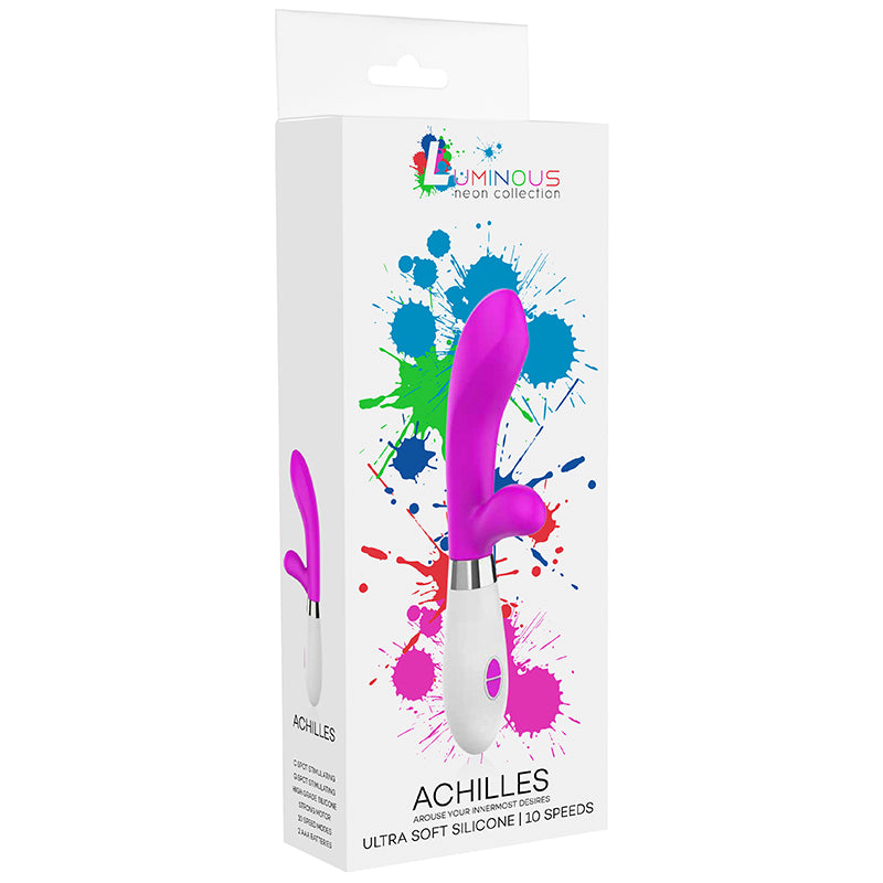 Luminous Achilles 10-Speed Silicone Dual Stimulation Vibrator Fuchsia