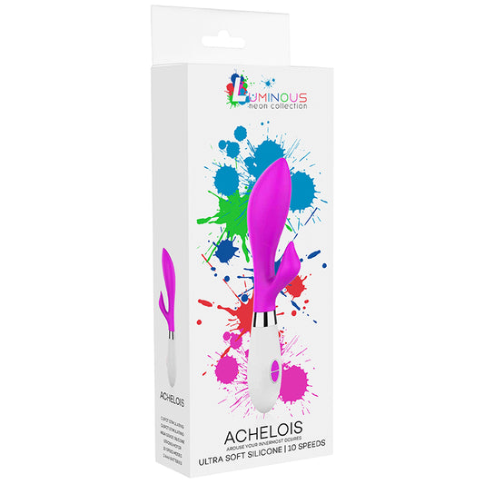 Luminous Achelois 10-Speed Silicone Dual Stimulation Vibrator Fuchsia