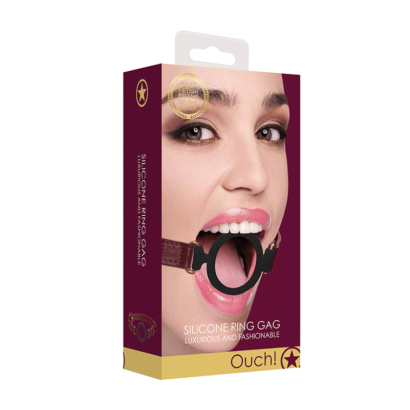 Ouch! Halo Adjustable Silicone Ring Gag Burgundy