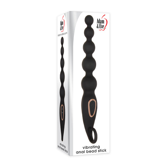 Adam & Eve Rechargeable Vibrating Silicone Anal Bead Stick Black