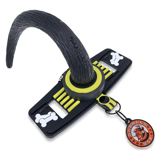 OxBalls Tail Handler Belt Strap With Pup Tail Silicone/PVC Yellow