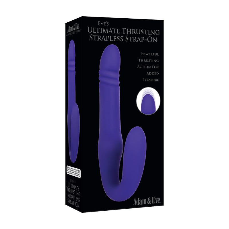 Adam & Eve Eve's Ultimate Thrusting Rechargeable Silicone Strapless Strap-On Purple