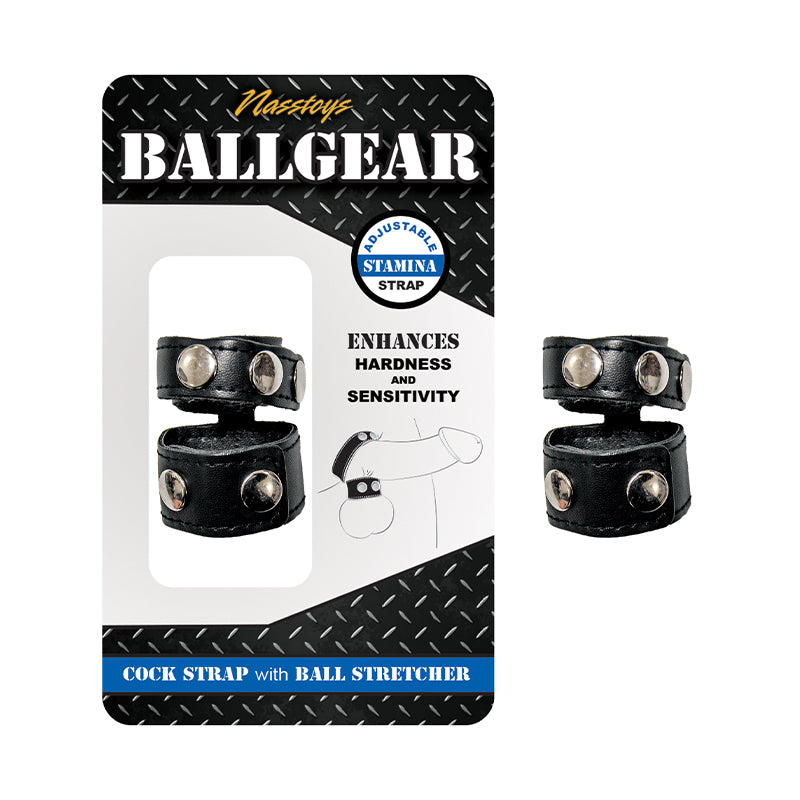 Ballgear Cock Strap With Ball Stretcher Black