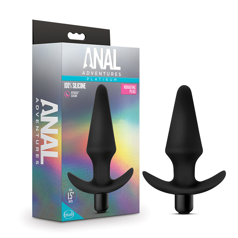 Blush Anal Adventures Platinum Silicone Vibrating Plug Black