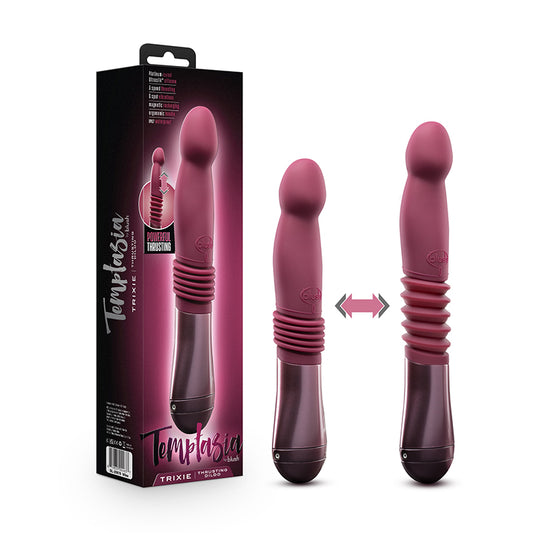 Blush Temptasia Trixie Rechargeable 10 in. Silicone Thrusting Dildo Wine