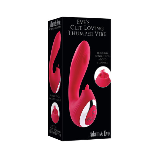 Adam & Eve Eve's Clit Loving Thumper Rechargeable Flicking Dual Stimulation Vibrator Pink