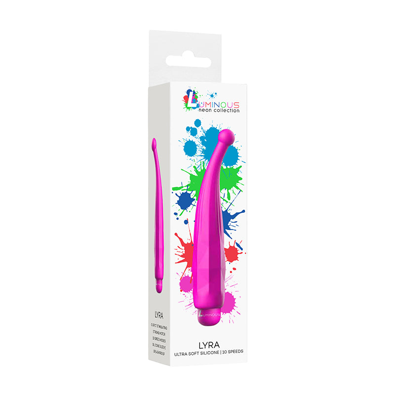 Luminous Lyra 10-Speed Bullet Vibrator With Silicone Pinpoint Sleeve Fuchsia