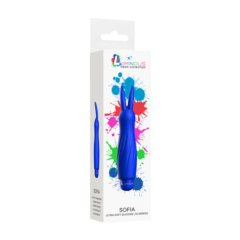 Luminous Sofia 10-Speed Bullet Vibrator With Silicone Rabbit Sleeve Royal Blue