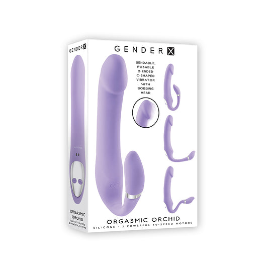 Gender X Orgasmic Orchid Rechargeable Poseable Dual-Ended Silicone Vibrator Lavender