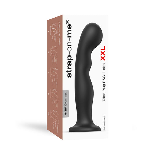 Strap-On-Me Hybrid Collection Silicone Dildo Plug P&G Black XXL